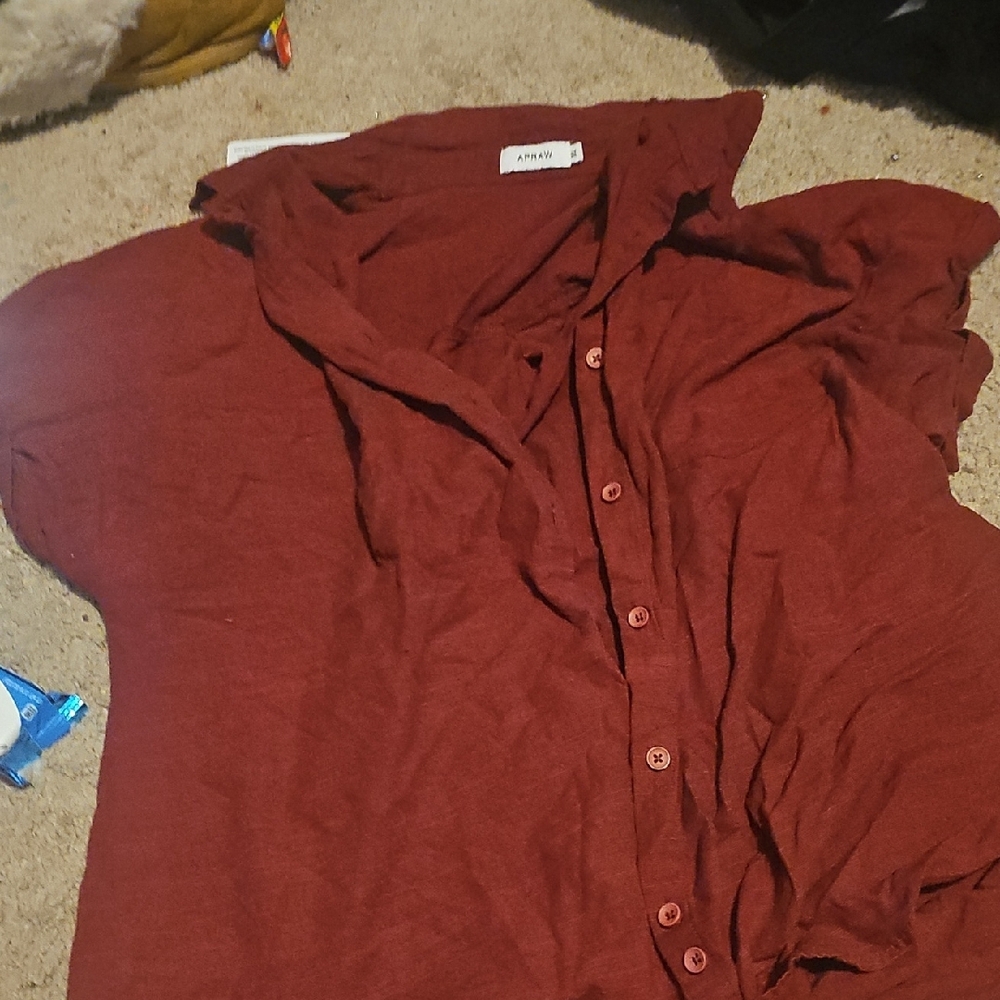 Red Button-Up Shirt